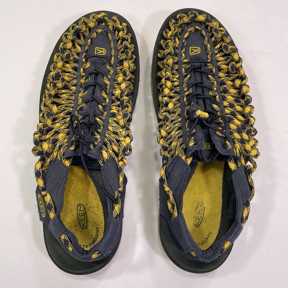 Keen Uneek Sandals Men’s 13 Blue Yellow Paracord Waterproof READ